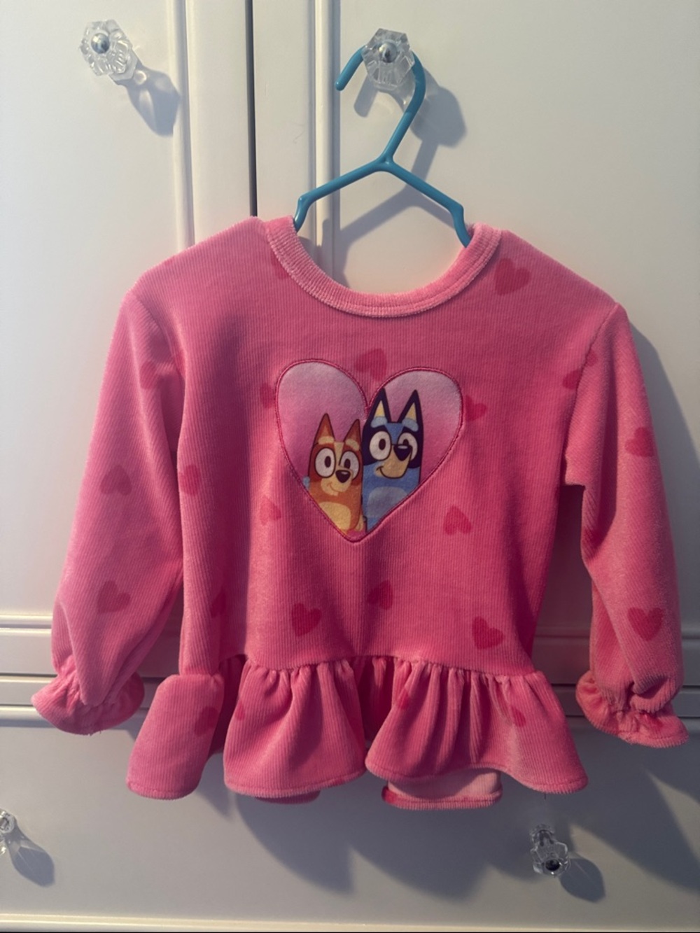 Pink Bluey & Bingo Heart Outfit Kids